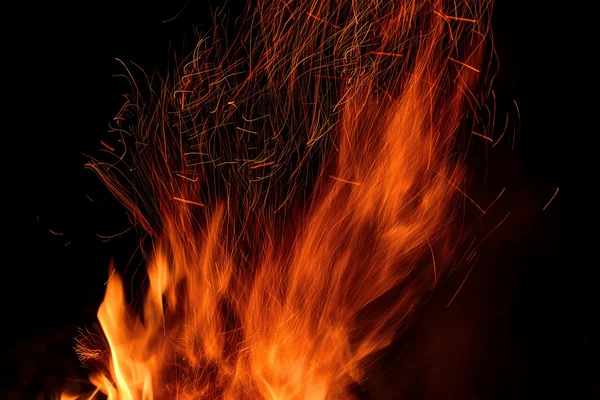 Feuer Funken Flamme Lagerfeuer Spuren — Stockfoto