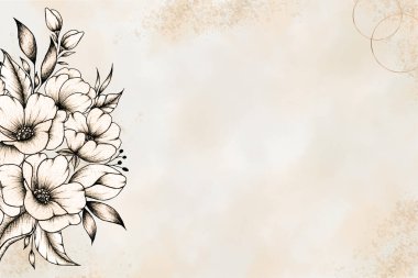 Boho stilinde soyut suluboya sanat geçmişi, çiçek desenli lüks davetiye şablonu, düğün kırtasiyesi için bohem tarzı illüstrasyon, davetiyeler, çiçek posteri, selamlar.