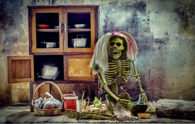 Hayalet iskelet Tayland gıda.