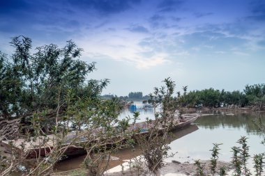 manzara nehir Tayland .