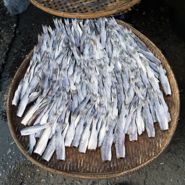 Соленая рыба на рынке — стоковое фото