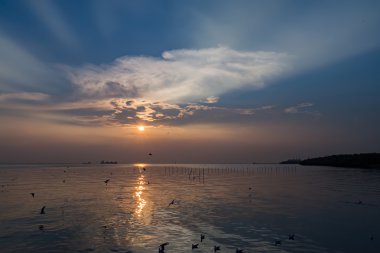 Alacakaranlık deniz Tayland.