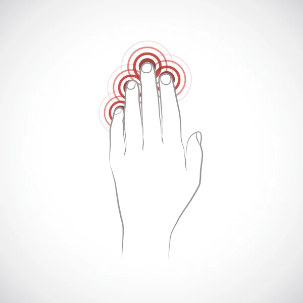 Icônes de main pour les appareils tactiles — Image vectorielle
