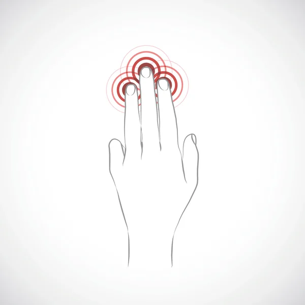 Kéz ikon touch készülékek — Stock Vector