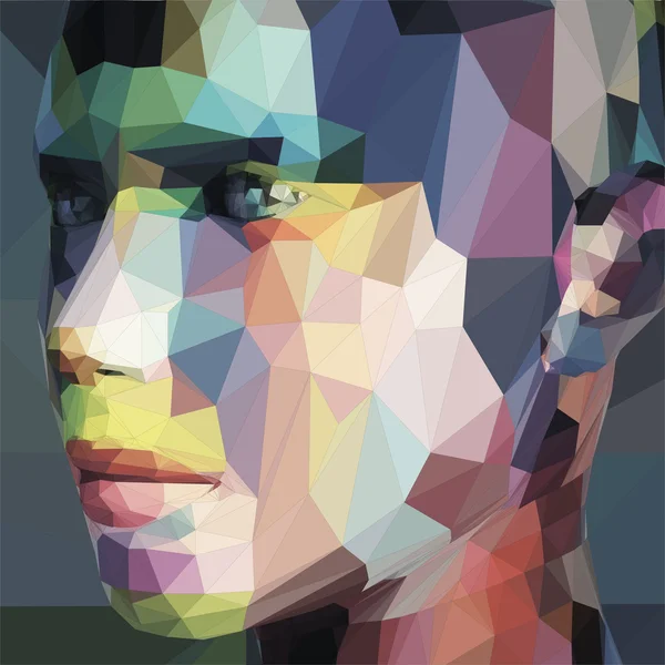 Retrato abstracto, hecho de triángulos — Vector de stock