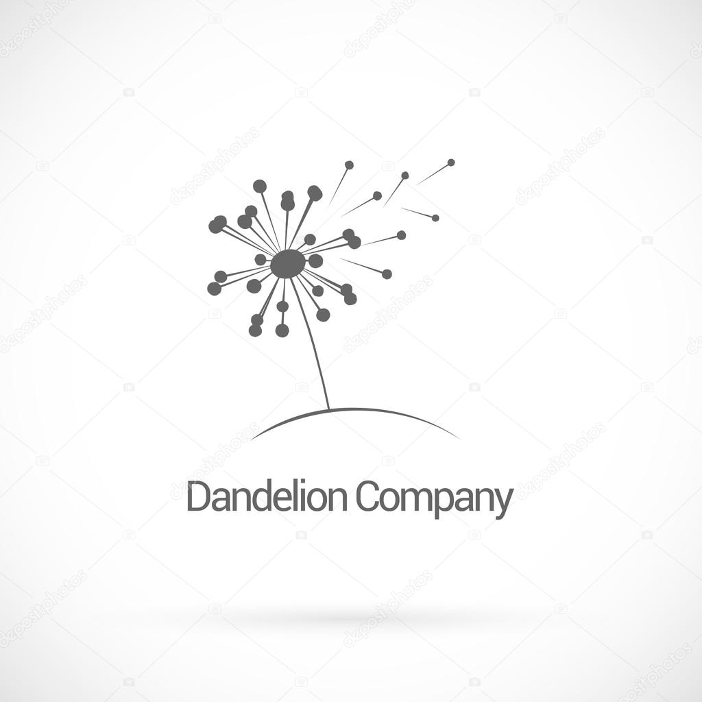 Dandelion, logo design vector template