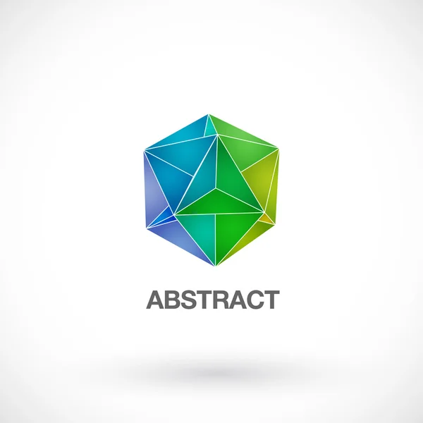 Logo astratto in cristallo geometrico per la tua azienda — Vettoriale Stock