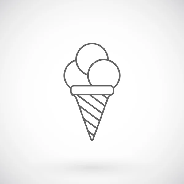 Икона мороженого, тонкая линия стиля . — стоковый вектор