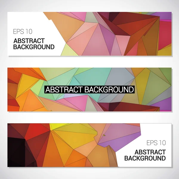 Abstract background set, low poly style. — Stock Vector