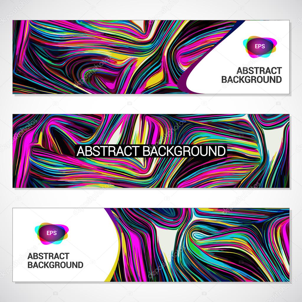 Abstract background set, wavy style.