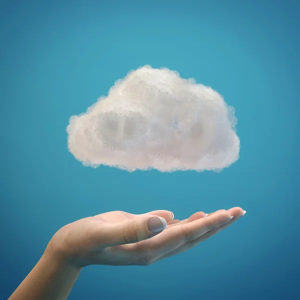 Σύννεφο υπολογιστών έννοια με το αντίγραφο του χώρου — Φωτογραφία Αρχείου