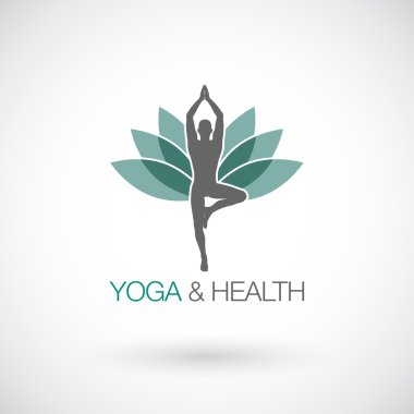 Yoga poz vektör logo tasarım şablonu. Güzellik, Spa, sakin ol, Masaj,