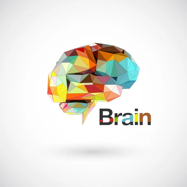 Colorful brain low polygon. — Stock Vector