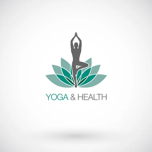 Yoga pose vetor logotipo modelo de design. Beleza, Spa, Relaxar, Massagem , — Vetor de Stock