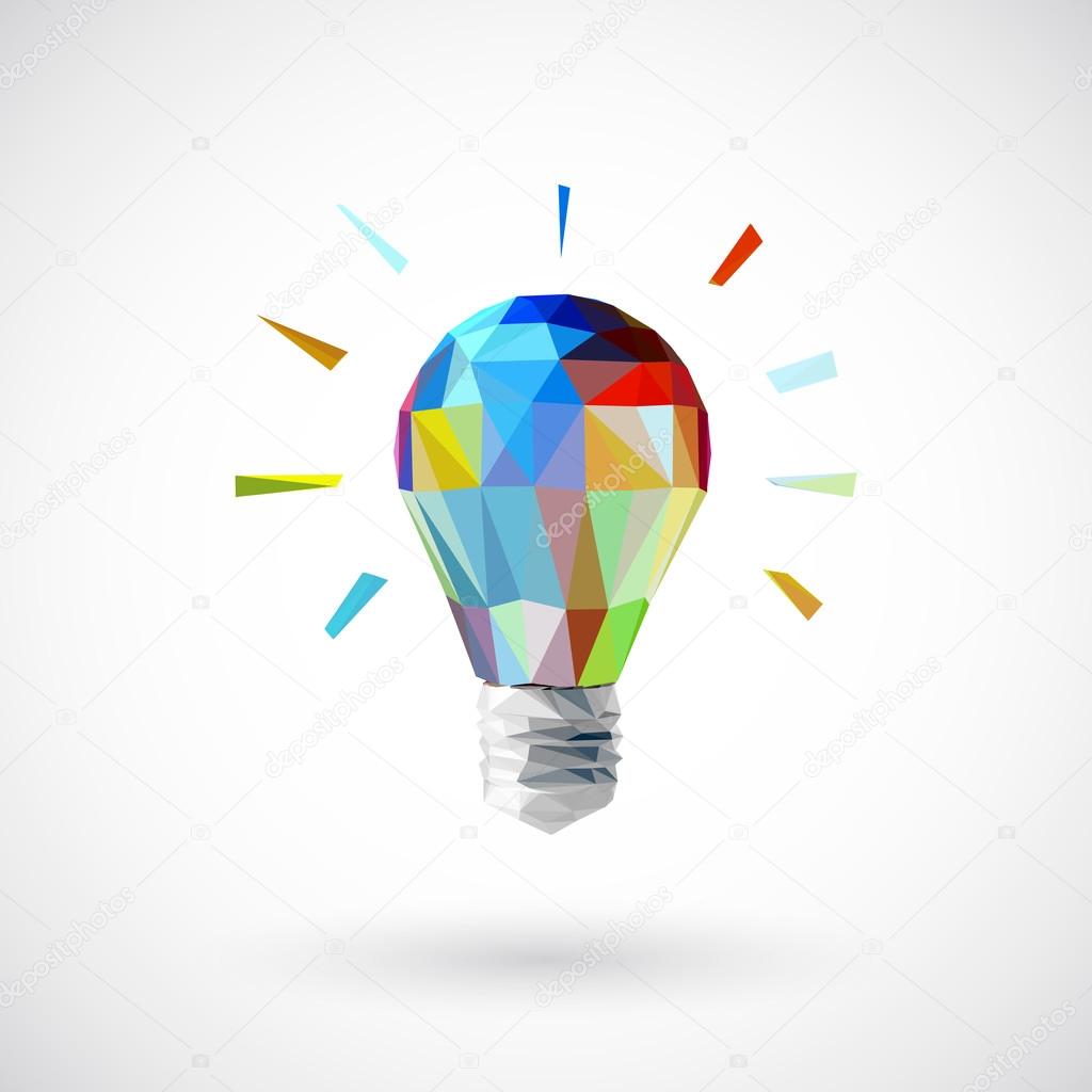 Low poly light bulb