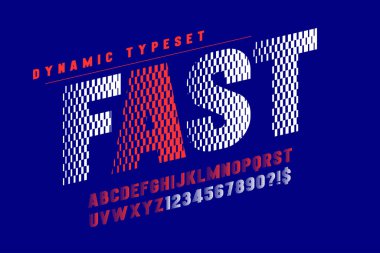 Dinamik alfabe tasarımı, harfler ve sayılar. Vektör karakterleri.