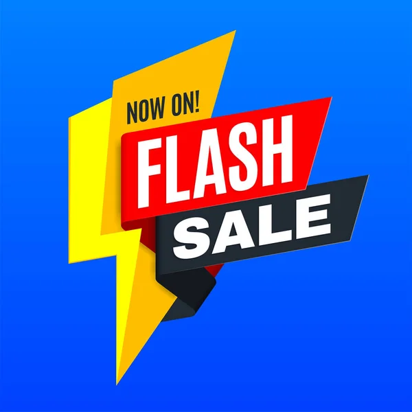Flash értékesítési promóciós banner, eredeti hirdetési háttér. — Stock Vector