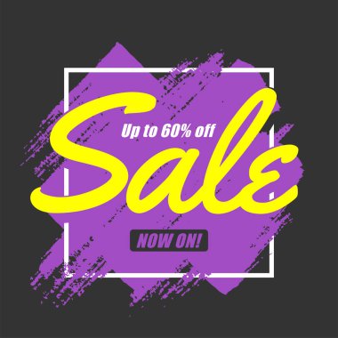 Orijinal tanıtım afişi boya fırçası, satış arkaplanı, fiyat etiketi.