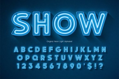 Neon ışığı 3D alfabe, ekstra parlak origainal tip..