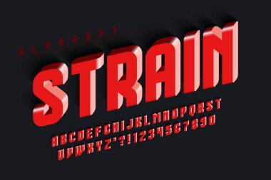 Gelecekçi özgün yuvarlak yoğunlaştırılmış alfabe, karakterler ve sayılar ayarlandı.