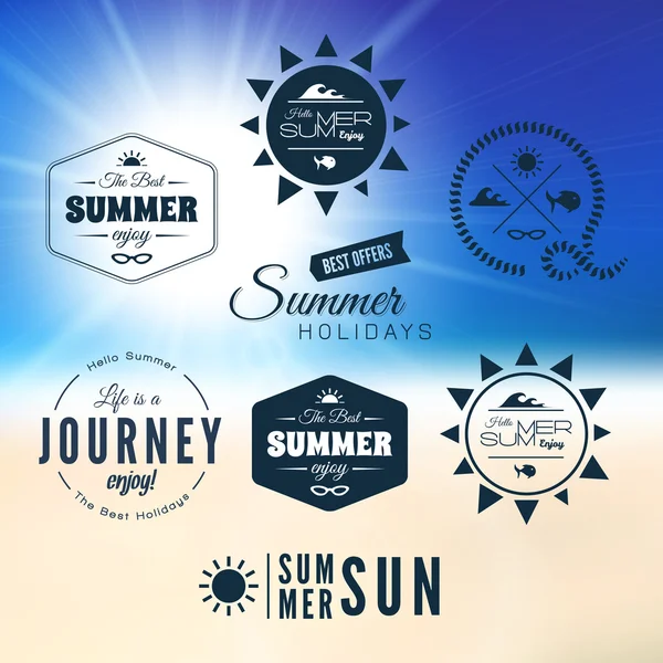 Vintage summer holidays typography design — Stock Vector