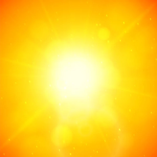 Sol de verano con destello de lente — Vector de stock