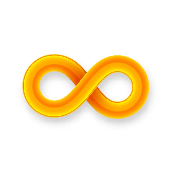 Ícone de símbolo infinito laranja — Vetor de Stock