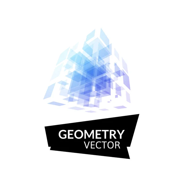 Cube geometry construction icon — Stock Vector