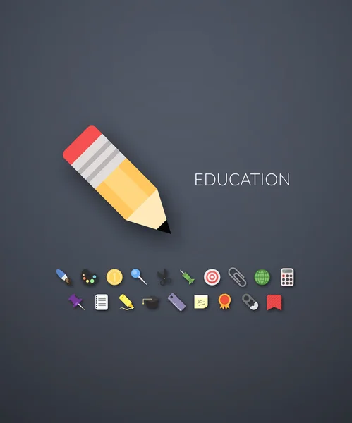 Iconos educativos — Vector de stock