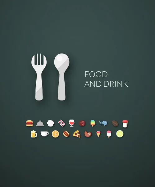 Iconos de alimentos y bebidas — Vector de stock