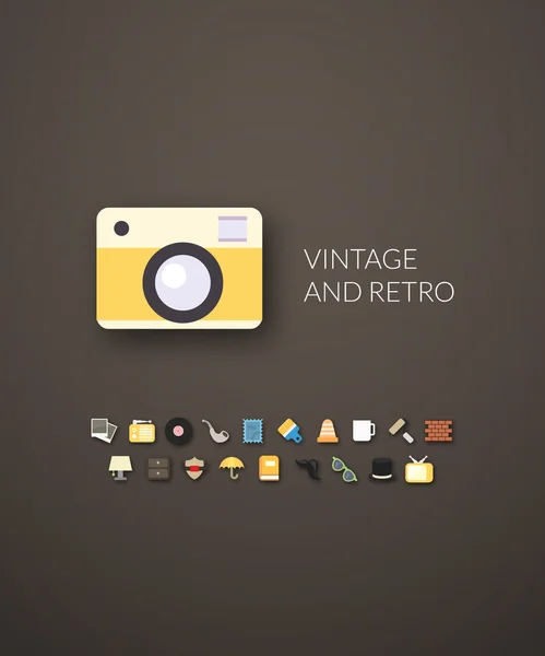 Iconos Vintage — Vector de stock