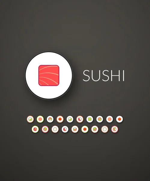 Iconos de sushi — Vector de stock