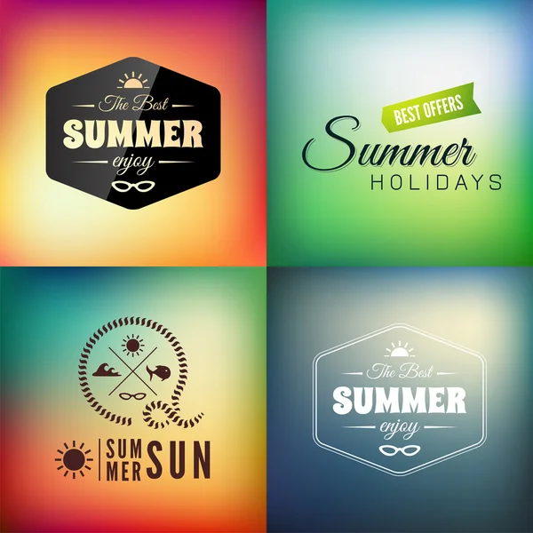 Set de tarjetas de verano — Vector de stock