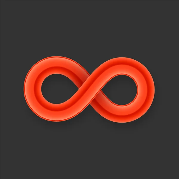 Símbolo infinito vermelho — Vetor de Stock