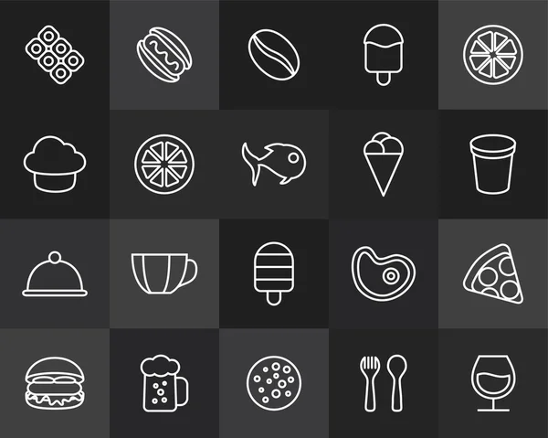 Iconos de alimentos y bebidas — Vector de stock