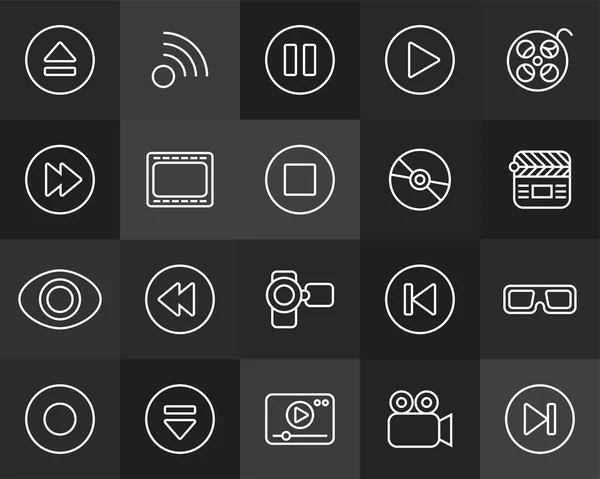 Iconos de medios — Vector de stock