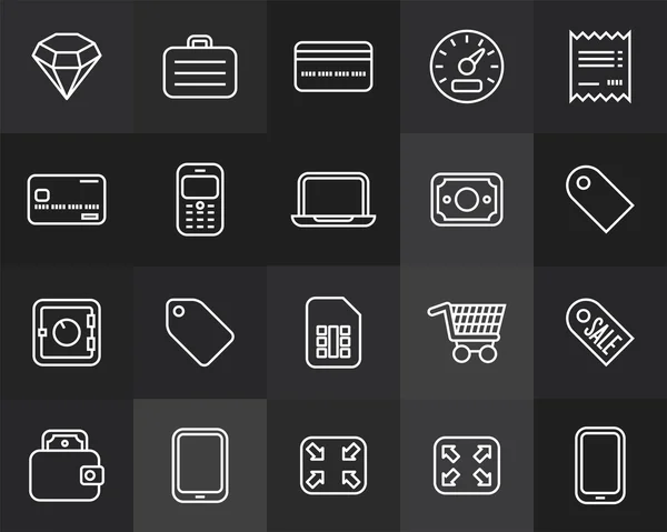 Shopping and finance icons — Stock Vector