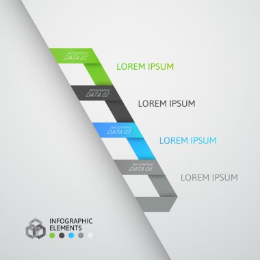 modern iş adım origami stil seçenekleri afiş