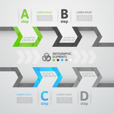 modern iş adım origami stil seçenekleri afiş