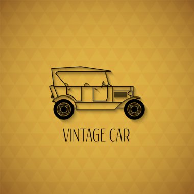 Retro cabriolet otomobil, vintage anahat stili