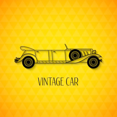 Retro limuzin cabriolet otomobil, vintage anahat stili