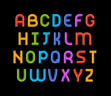 Kablolu dalgalı kablo, renkli kontur alfabesi