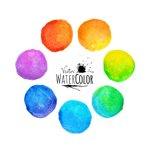 izole renkli set vektör suluboya boya daireler