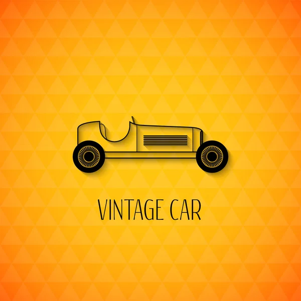 Retro sport racing car, vintage outline style — Stock Vector