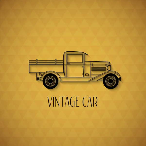 Recogida retro, coche de camión, estilo de contorno vintage — Vector de stock