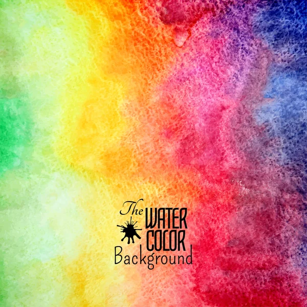 手描き水彩背景の虹色 ストックベクター