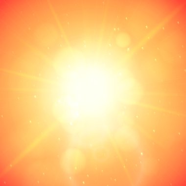 Yaz arka plan, mercek parlaması ile yaz güneşi