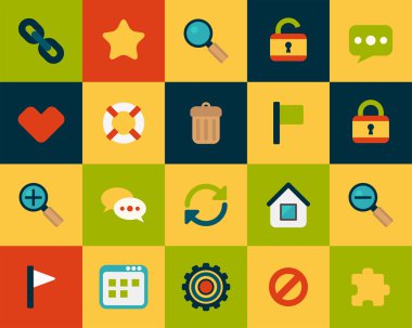 düz simgeler kümesi