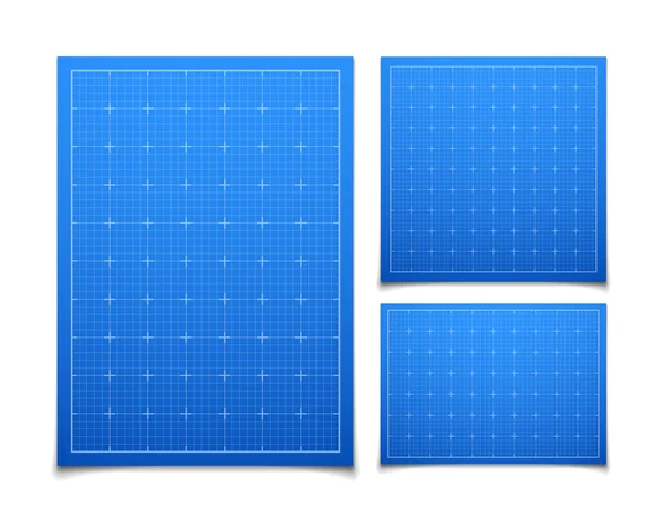 Blue isolated square grid set with shadow — Stock Vector