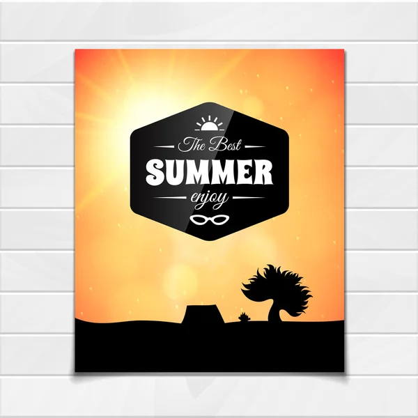 Poster tema de verano, estilo de vida saludable — Vector de stock